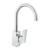 Miscelatore cucina quadro in acciaio inox con corpo orientabile