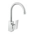 Miscelatore cucina quadro in acciaio inox con corpo orientabile