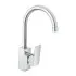 Miscelatore cucina quadro in acciaio inox con corpo orientabile