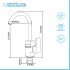 Scheda tecnica Miscelatore cucina quadro in acciaio inox con corpo orientabile