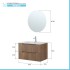 Scheda tecnica Mobile bagno sospeso 80 rovere cannettato doppi cassetto lavabo e specchio Wise