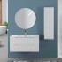 Foto ambientata Colonna bagno sospesa 33 cm bianco cannettato con ripiani Wise