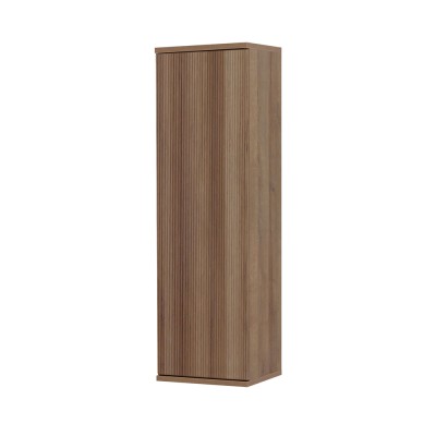 Colonna bagno sospesa 33 cm rovere cannettato con ripiani Wise