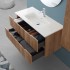 Cassetti aperti Mobile bagno sospeso 100 rovere cannettato doppi cassetto lavabo e specchio Wise