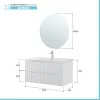 Scheda tecnica Mobile bagno sospeso 100 bianco cannettato doppi cassetto lavabo e specchio Wise
