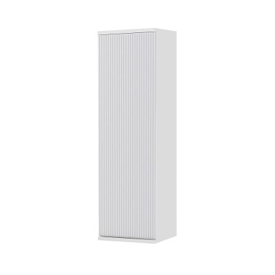 Colonna bagno sospesa 33 cm bianco cannettato con ripiani Wise