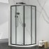 Box doccia semicircolare 90x90 cm nero scorrevole in cristallo trasparente Tay