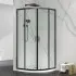 Box doccia semicircolare 90x90 cm nero scorrevole in cristallo trasparente Tay