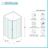 Scheda tecnica Box doccia semicircolare 90x90 cm nero scorrevole in cristallo trasparente Tay