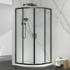 Box doccia semicircolare 80x80 cm nero scorrevole in cristallo trasparente Tay