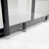 Sgancio rapido Box doccia semicircolare 80x80 cm nero scorrevole in cristallo trasparente Tay