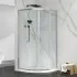 Box doccia semicircolare 90x90 cm cromo scorrevole in cristallo trasparente Tay