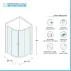 Scheda tecnica Box doccia semicircolare 90x90 cm cromo scorrevole in cristallo trasparente Tay