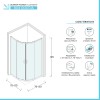 Scheda tecnica Box doccia semicircolare 80x80 cm cromo scorrevole in cristallo trasparente Tay