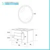 Mobile Bagno Sospeso Doppio Colore Effetto Legno 80x47 cm con Specchio Tondo