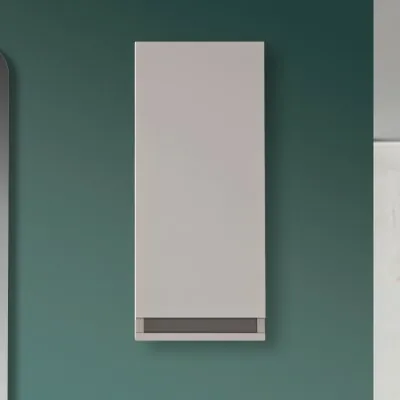 Colonna Pensile bagno Salvaspazio H.69 cm Tortora opaco anta Reversibile con ripiano Feridras - 1