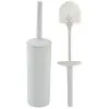 Portascopino WC Tondo da Appoggio Bianco in Plastica con Scopino