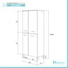 Mobile Alto Da Bagno Larice 4 Ante 60x148 Multiuso E Scarpiera