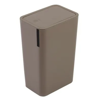 Pattumiera 8 Litri Tortora In Plastica Con Coperchio Push Moderna