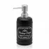 Dispenser sapone in ceramica nera con stampe a contrasto bianche stile vintage