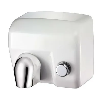 Asciugamani elettrico con pulsante 2400W in acciaio bianco