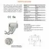 Scheda tecnica phon asciugacapelli a pistola da parete 1200W bianco