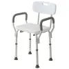 Sedile Doccia con Schienale e Braccioli Bianco Regolabile da 43 a 53 cm