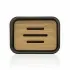 Portasapone in finitura nera opaca con inserti in bamboo