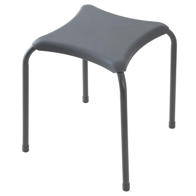 Sgabello con Seduta in ABS e Gambe in Acciaio Grigio Sgabello con Seduta in ABS e Gambe in Acciaio Grigio