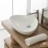 Ciotola da Appoggio in Ceramica 59 x 39 cm Bianco Lucido Tondeggiante