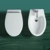 Coppia Sanitari Filomuro con Wc Copriwc Flat e Bidet Modello LTF di Simas