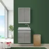 Lavatoio da interno sospeso 60 cm cemento completo di vasca, tavoletta e kit sifone