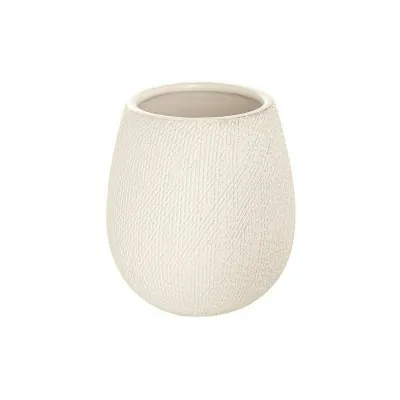 Portaspazzolino in Ceramica Bianco da Appoggio con Gusto Etnico
