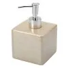Dispenser Sapone In Ceramica Lucida Beige A Forma Di Cubo Dispenser Sapone In Ceramica Lucida Beige A Forma Di Cubo