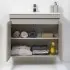 Mobile Bagno Sospeso 2 Ante Tortora L.80cm con Specchio Feridras - 4