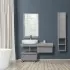Mensolone Bagno Sospeso In Nobilitato Melaminico Colore Cemento 120 cm Feridras - 2