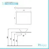 Mensola Portalavabo Grigio Cemento per Lavabi da Appoggio da 60 cm Inbagno - 4