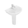 Lavabo colonna in ceramica bianca