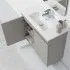 Mobile Bagno Sospeso 2 Ante Tortora L.80cm con Specchio Feridras - 9