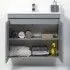 Mobile Sospeso Bagno Moderno 2 Ante Grigio L.80 cm con Specchio Feridras - 7