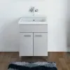 Mobile Lavatoio Grigio 60x50 cm con Vasca e Strofinatoio Integrato