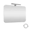 Specchio LED Reversibile 60x90 cm con Angoli Raggiati Lampada Inclusa