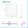 Misure Specchio a LED Reversibile 70x90 cm con Angoli Stondati con Lampada