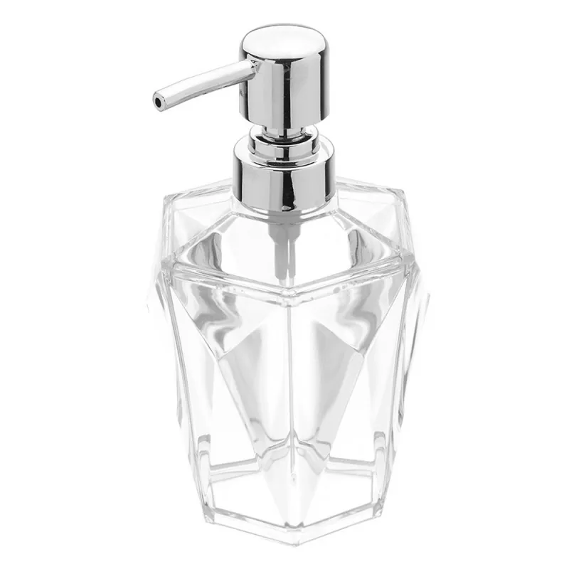 Dispenser Sapone Bianco Trasparente In Plastica Forma a Diamante Dispenser Sapone Bianco Trasparente In Plastica Forma a Diamante