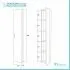 Scheda tecnica pensile bagno sospeso H. 150 cm bianco lucido con anta reversibile