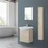 Colonna bagno sospesa H. 150 cm color larice con anta ad installazione reversibile