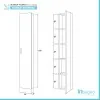 Scheda tecnica pensile bagno sospeso H. 150 cm in legno grigio con anta reversibile